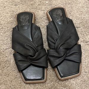 Vince Camuto Black Knotted Slide Mules